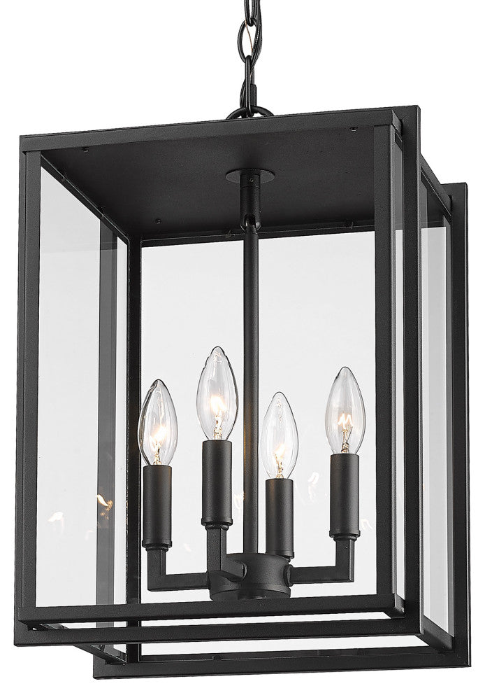 Tribeca 4-Light Pendant Outdoor With Clear Glass Shade