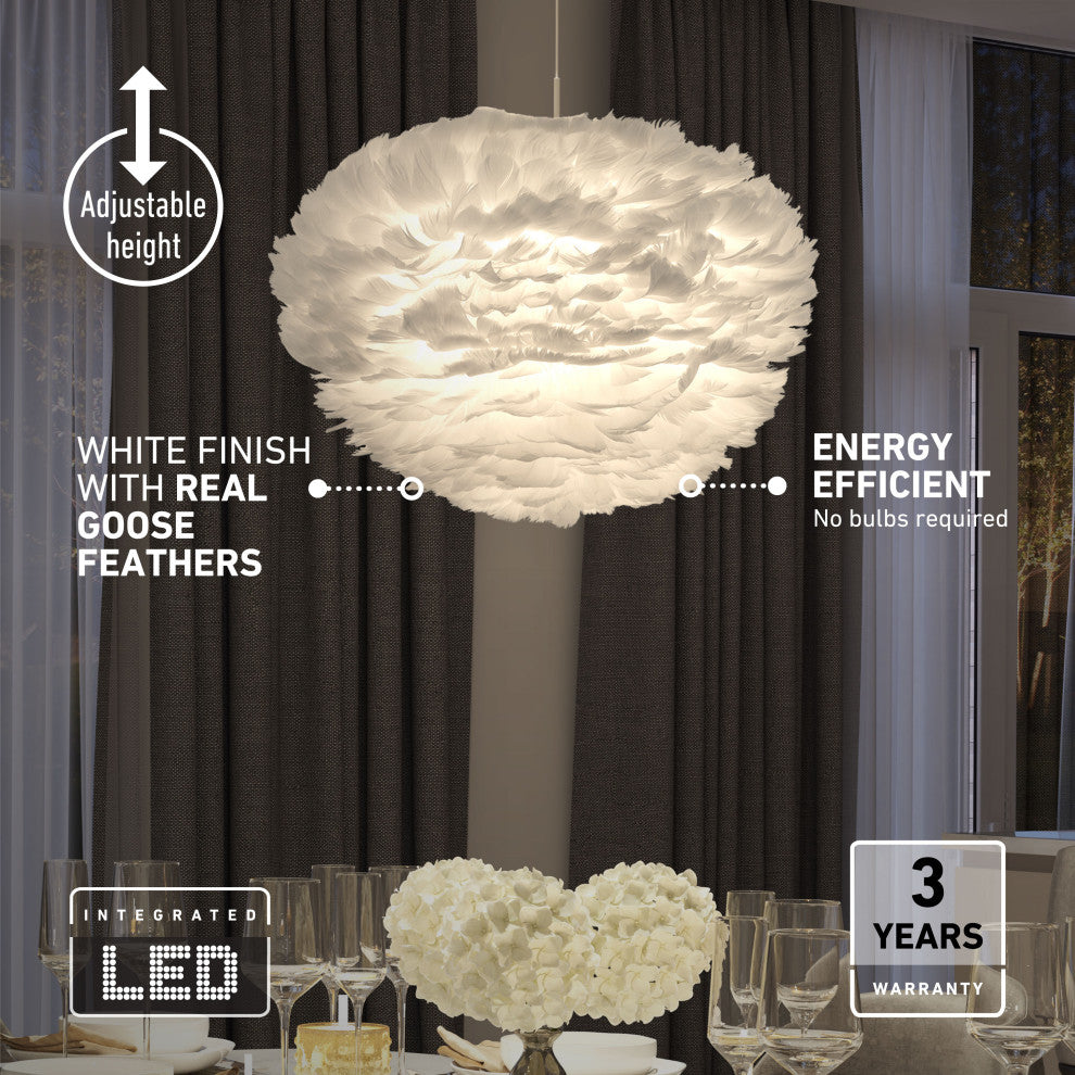 Artika Plume Modern Feathers Pendant Light Fixture