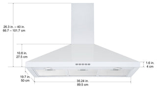36" Convertible Wall Mount Pyramid Range Hood
