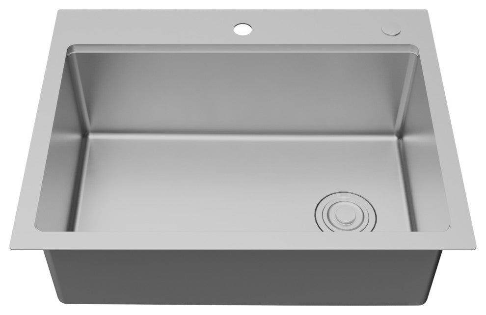 Karran Top Mount 28-in Stainless Steel Single Bowl Workstation Kitchen Sink