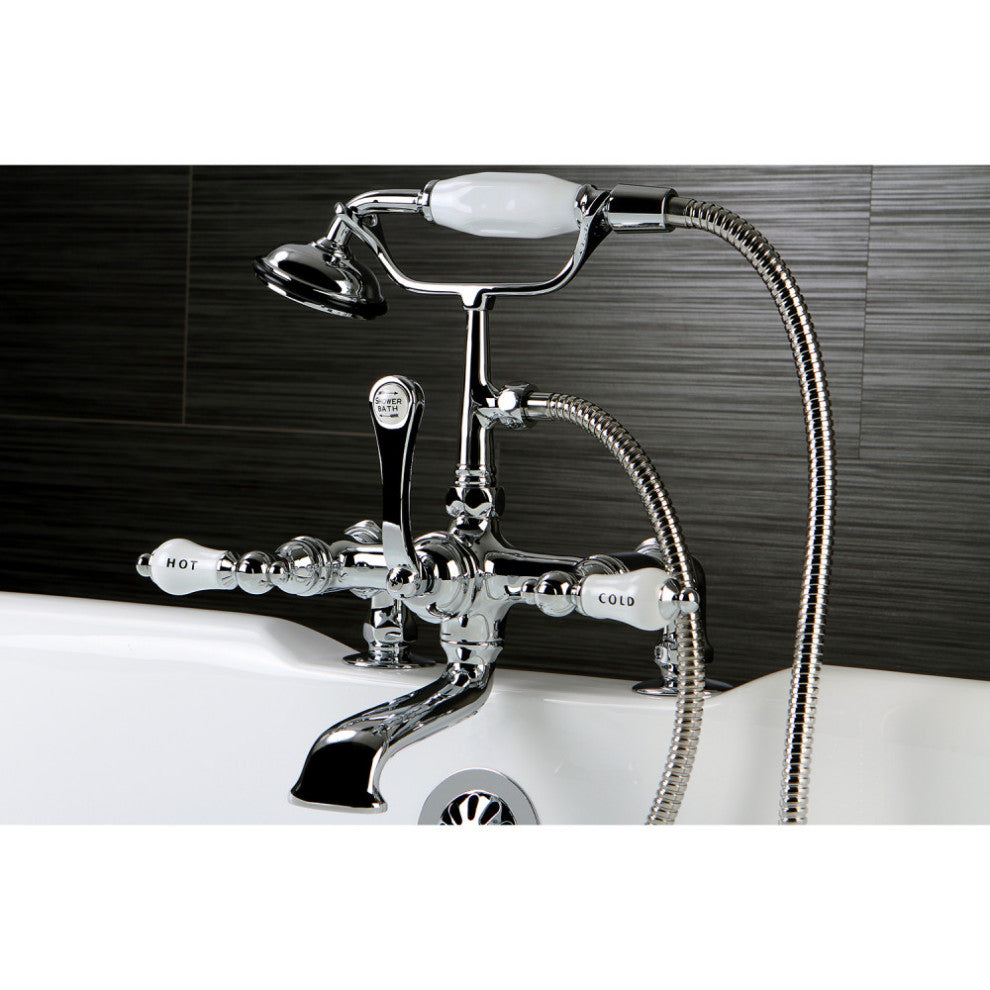Kingston Brass 7" Deck Mount Tub Faucet, Polished Chrome