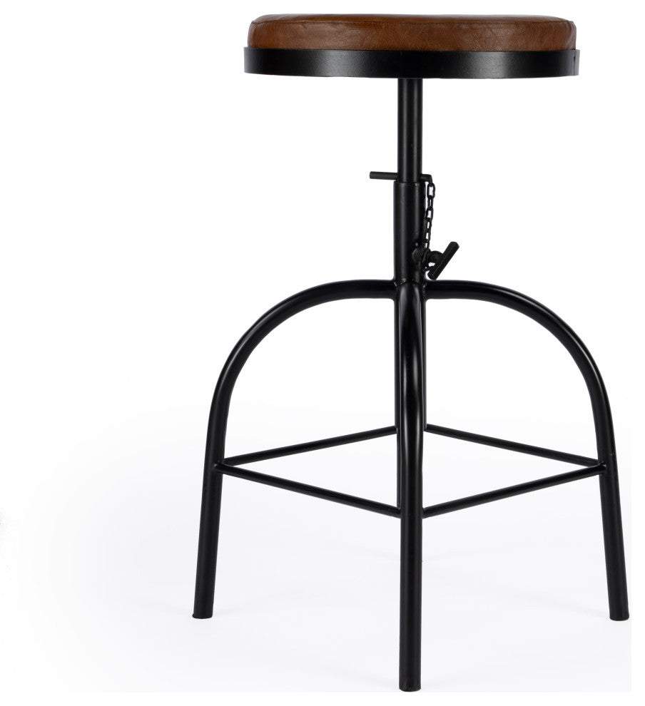 Clyde Leather Adjustable Bar Stool