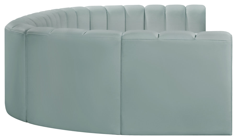 Arc Vegan Leather Upholstered 8-Pc. U-Shaped Modular Sectional, Green