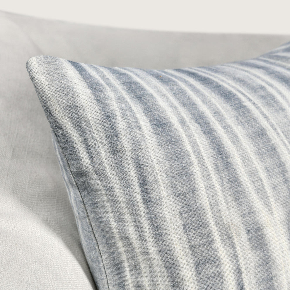 Holston 22" Cotton Fabric Throw Pillow, Blue