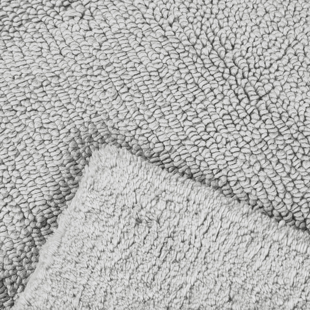 Beautyrest Plume Luxury Feather Touch Reversible Bath Rug, Grey