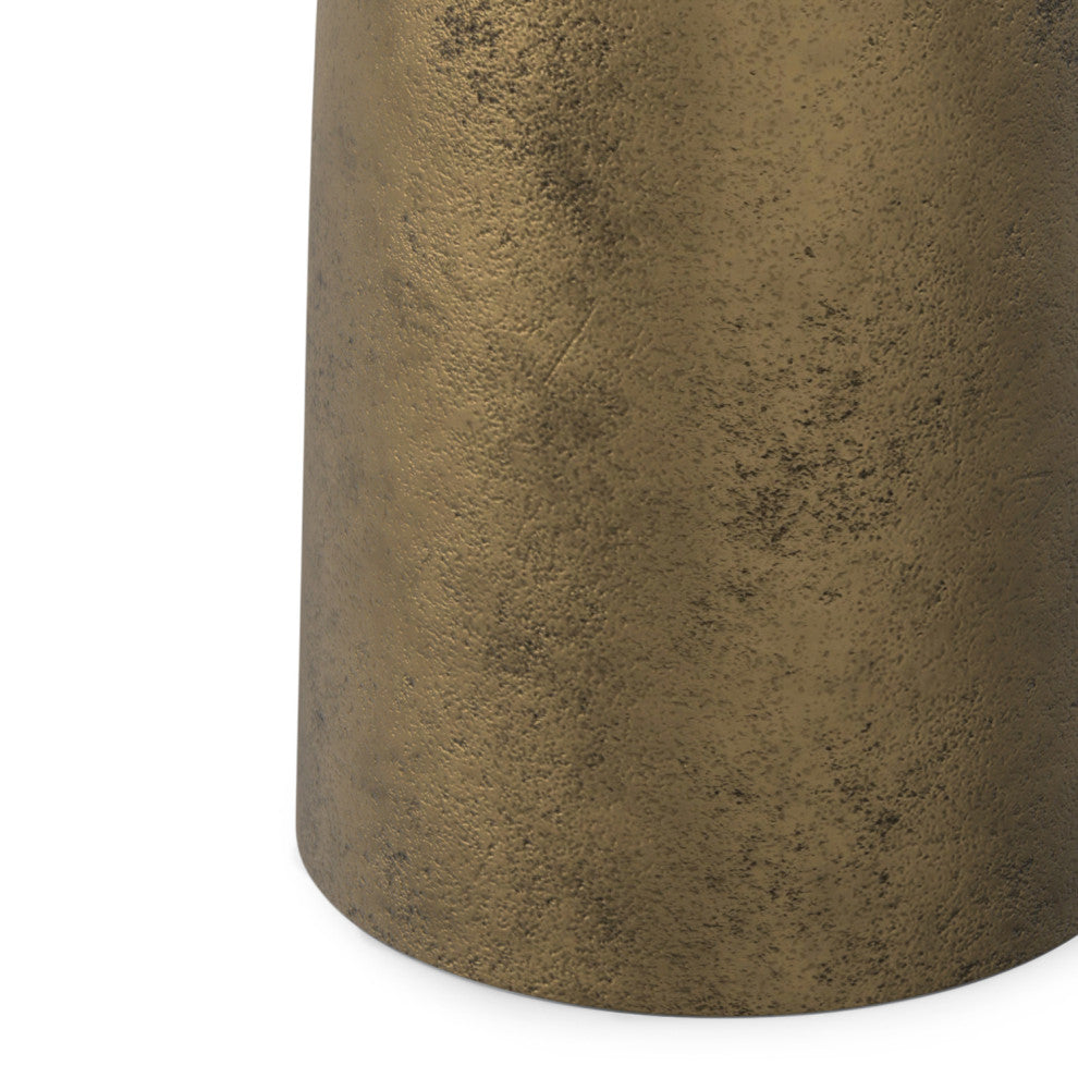 Dominique Cast Aluminum Side Table in Antique Brass