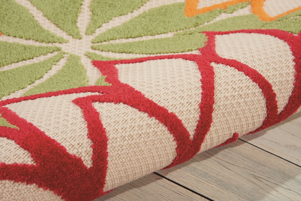 Nourison Aloha 3'6" x 5'6" Green Tropical Rug