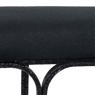 Bryn Black Linen Bench - Black