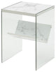 Convenience Concepts SoHo End Table in Faux White Marble Wood Finish