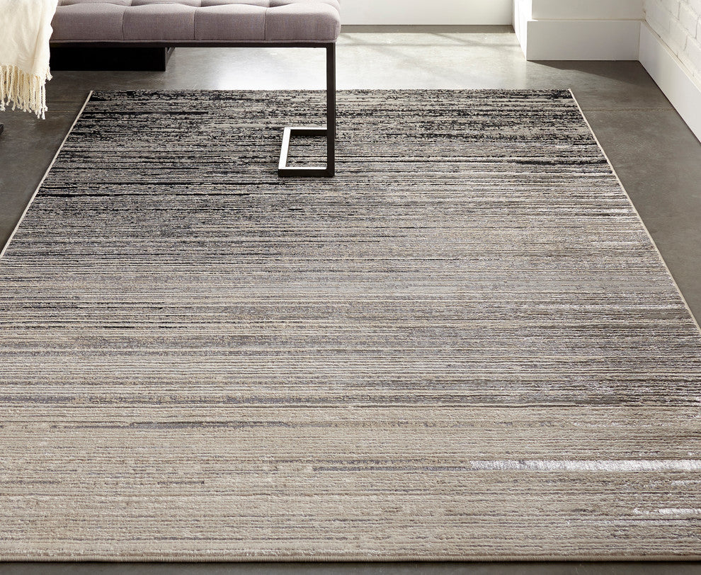 Weave & Wander Orin Rug, Black/Dark Gray, 10'x13'2"