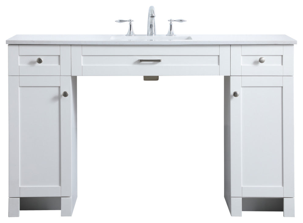 54" ADA Compliant Bathroom Vanity, White