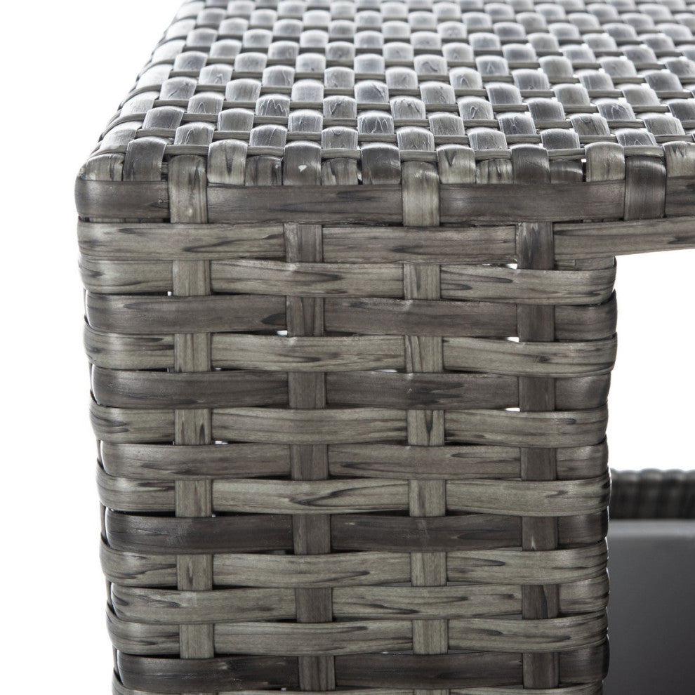 Safavieh Outdoor Mazeli Trash Bin Grey Brown