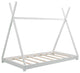 Gewnee Twin Size House Platform Bed with Triangle tructure in White