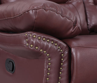 Anders Leather Air Match Recliner Collection Burgundy 2 Piece With Console