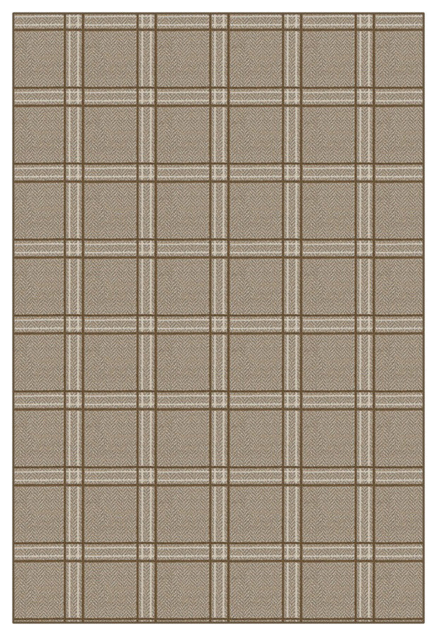Jute Herrington Plaid Area Rug Milliken Tactesse Nylon, 4'x12'