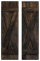 X Board and Batten Exterior Shutters Pair, Slat Black, 36"