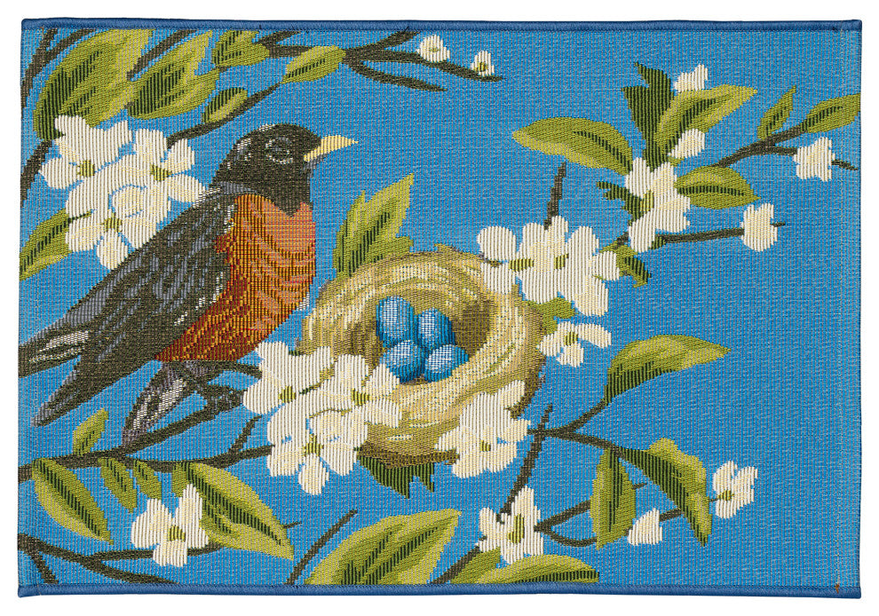 Esencia Robin's Nest Indoor/Outdoor Mat Blue 2'5"x3'11"