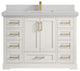 Boston 48" Single Sink Bath Vanity in Alabaster 2" Carrara Quartz