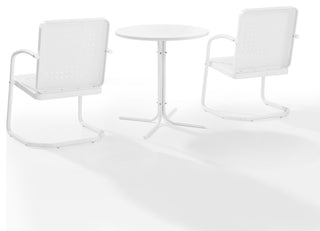 Bates 3-Piece Outdoor Bistro Set, White Gloss