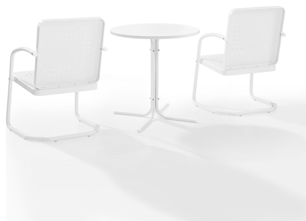 Bates 3-Piece Outdoor Bistro Set, White Gloss