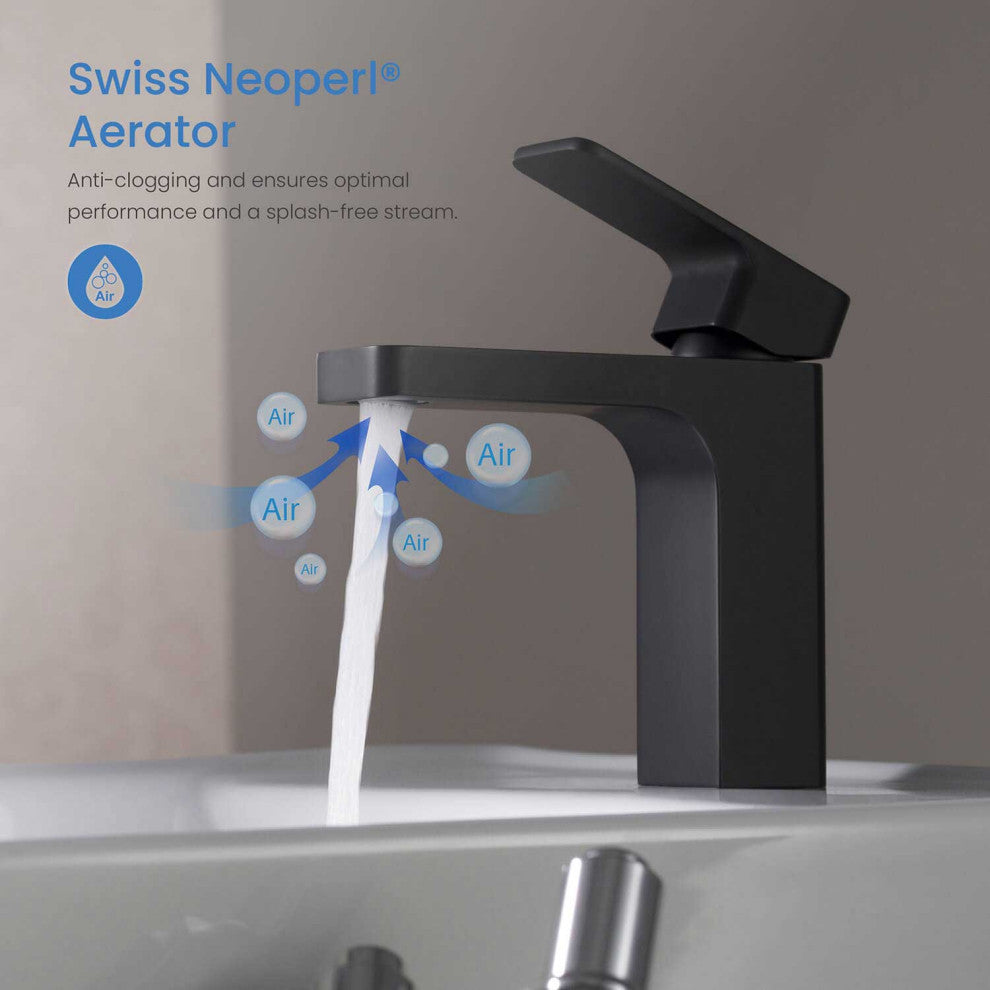 Blaze Single Handle Bathroom Sink Faucet, Matte Black