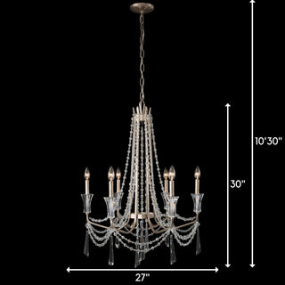 Varaluz 270C06 Barcelona 6 Light 27"W Crystal Chandelier - Onyx