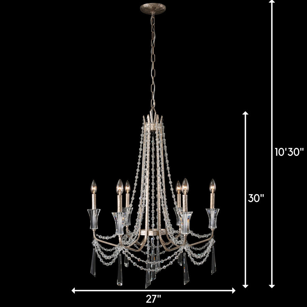 Varaluz 270C06 Barcelona 6 Light 27"W Crystal Chandelier - Onyx
