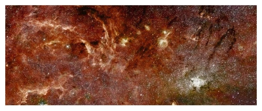 "HST-Spitzer Composite of Galactic Center" Digital Paper Print by NASA, 42"x18"