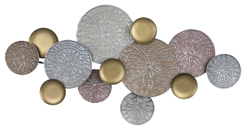 Pink and Gold Metal Plate Wall D"cor