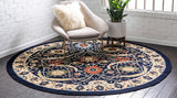 Country and Floral Kashan 10'x13' Rectangle Denim Area Rug