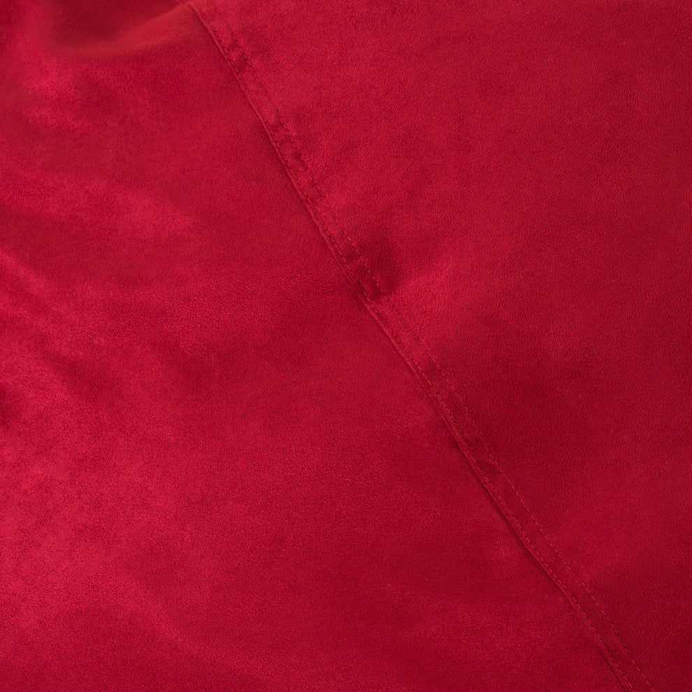 GDF Studio Waldo Faux Suede 5 Foot Bean Bag, Red