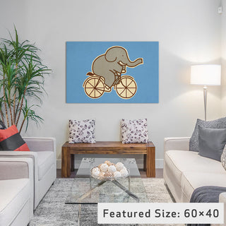"Elephant Cycle Landscape #2" by Terry Fan, 18x12x1.5