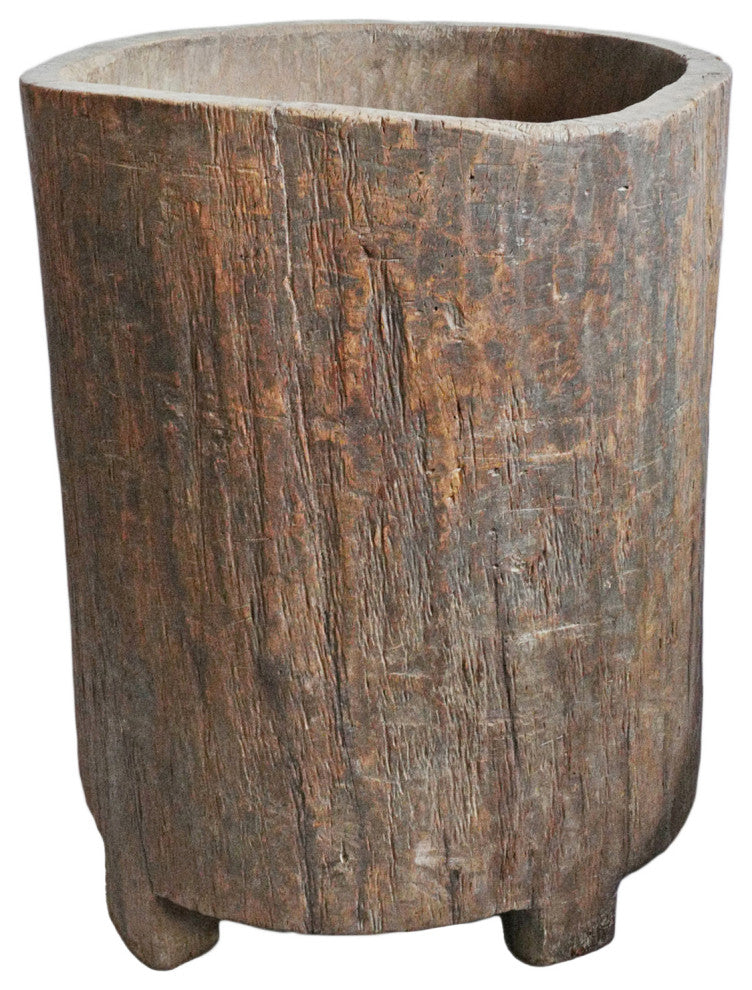 Consigned Giant Naga Wood Trunk Pot 1