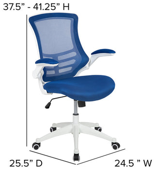 Mid-Back Mesh Swivel Ergonomic Task Office Chair, Blue/White