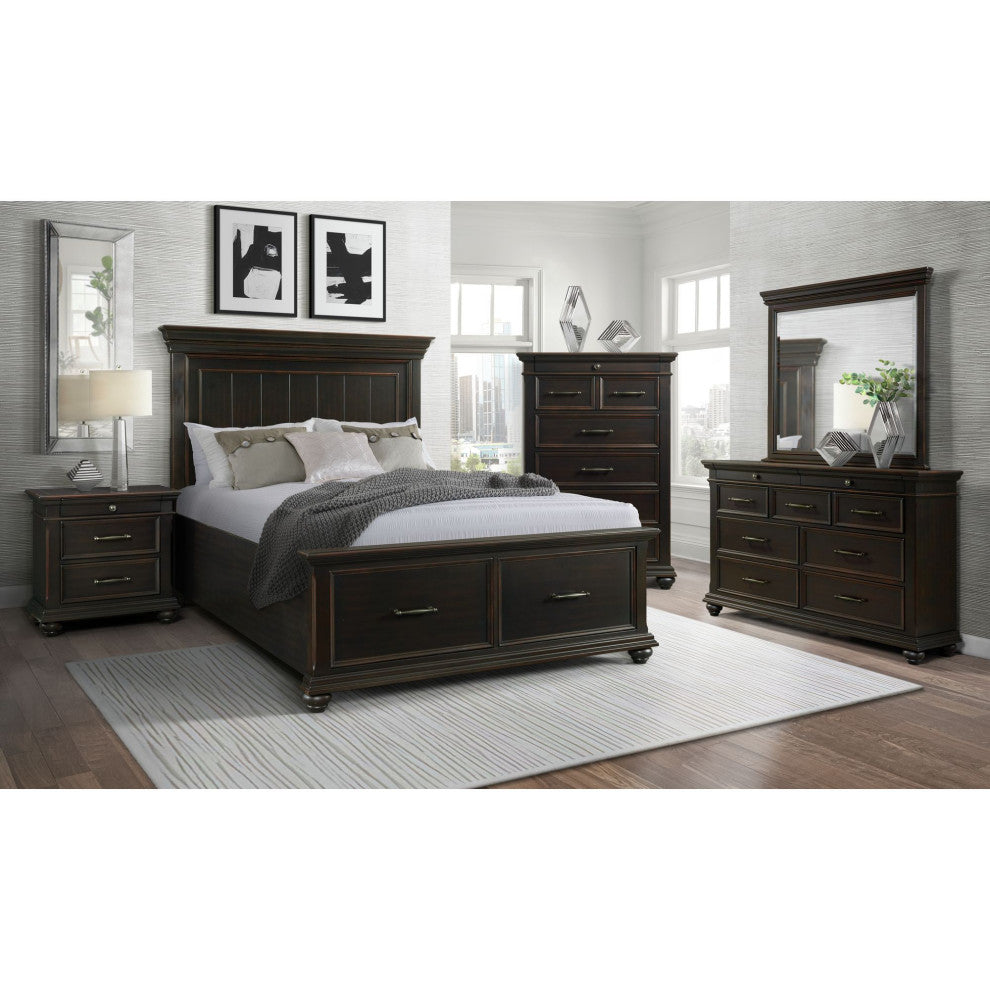 Picket House Brooks King Platform Storage 3 Piece Bedroom Set, Black