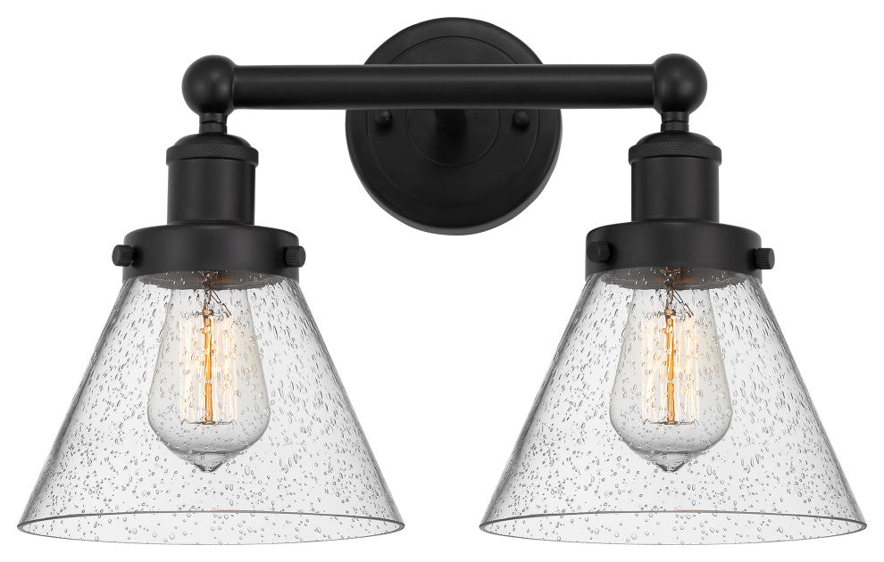 Innovations Cone 2-Light 15.5" Bath Vanity-Light Matte Black