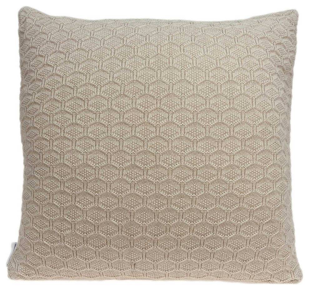 20" X 7" X 20" Decorative Transitional Tan Pillow Cover With Poly Insert