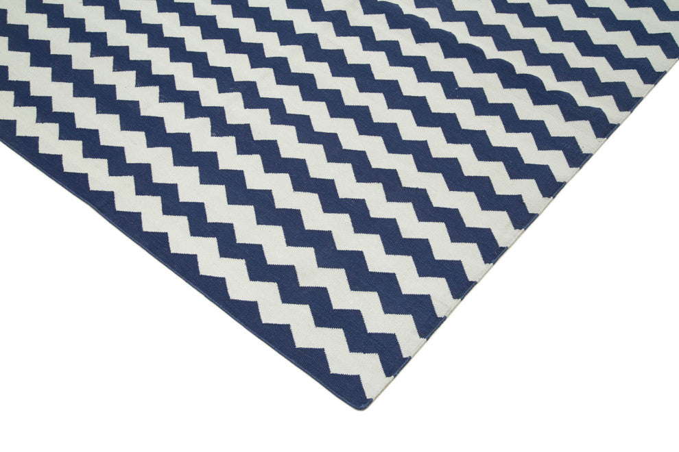 Rug N Carpet - Handmade Wool 8' 11'' x 11' 10'' Modern Design Dhurrie Kilim Rug