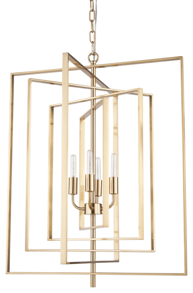 Colleen Antiqued Gold Metal 4-Light Chandelier