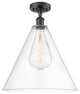 Innovations 516-1C-BK-GBC-162-LED 1 Light Semi-Flush Mount, Matte Black