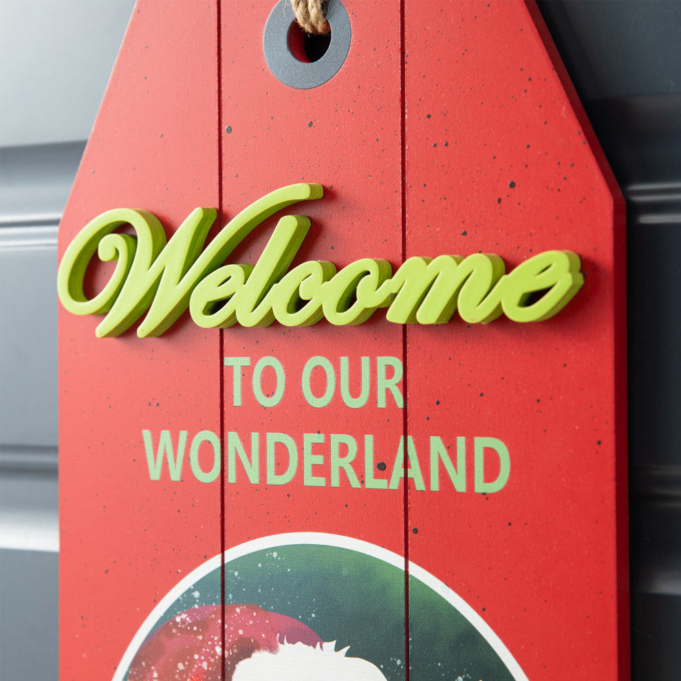 18"H Wooden Christmas Santa Door Hanger