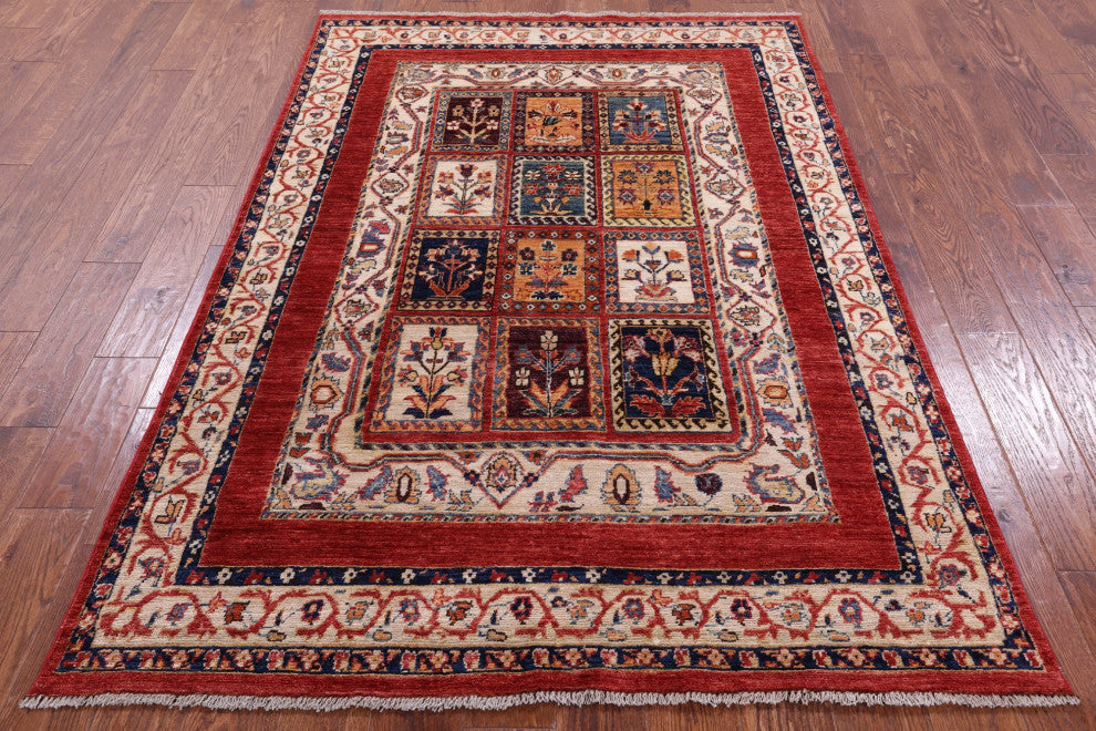 Hand Knotted Persian Garden Design Rug 4' 8" X 6' 10" Q10667