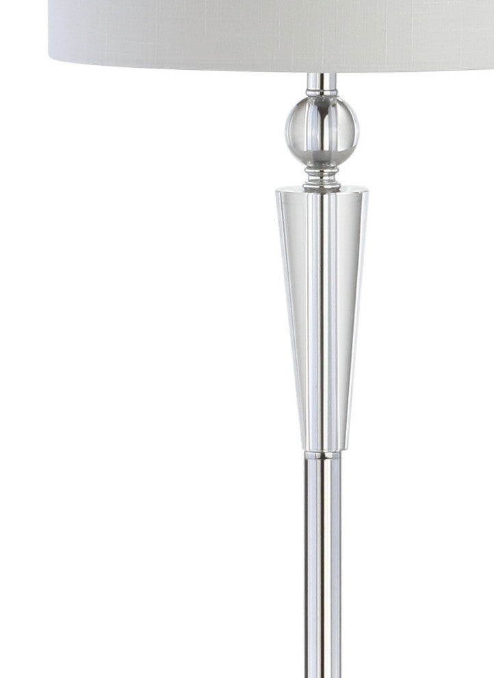 Reese 59.5" Crystal Floor Lamp, Clear and Chrome