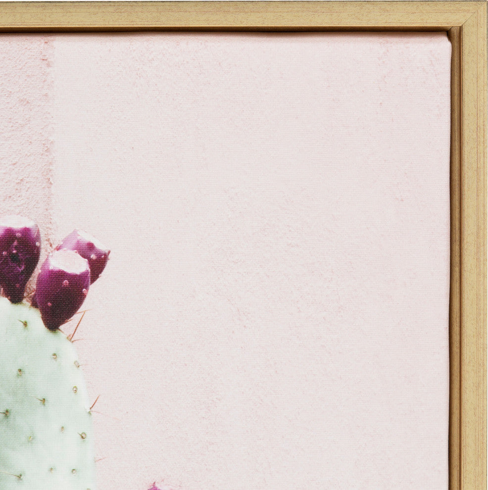 Sylvie Cactus 25 Gold Framed Canvas Wall Art by Amy Peterson, 18x24