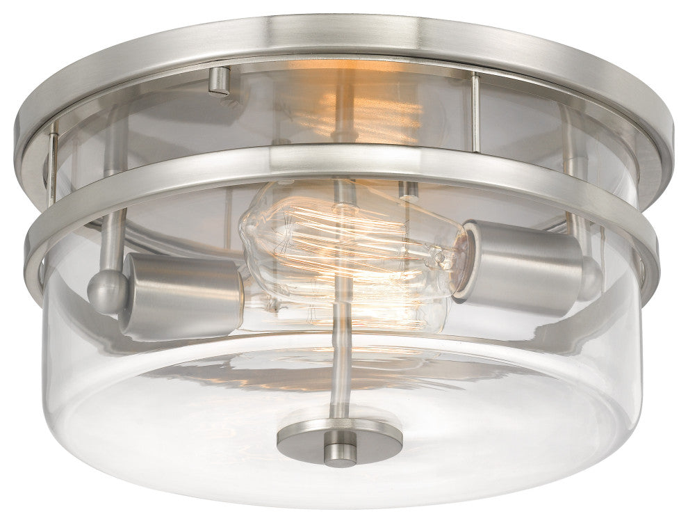 Kenmore 2-Light Brushed Nickel Finish Flush Mount 13" x13"x6.38"
