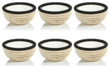 Matera 6.25"Coiled Abaca Condiment Bowls, Black, Set of 6