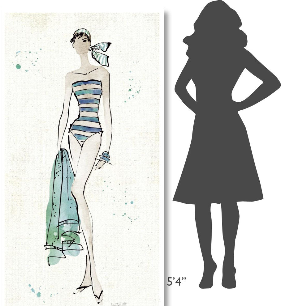"Beach Divas V" Digital Paper Print by Anne Tavoletti, 38"x74"
