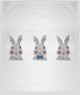 30 x 40 in Easter Bunny Triplets Throw Blanket, Dark Cobalt Blue
