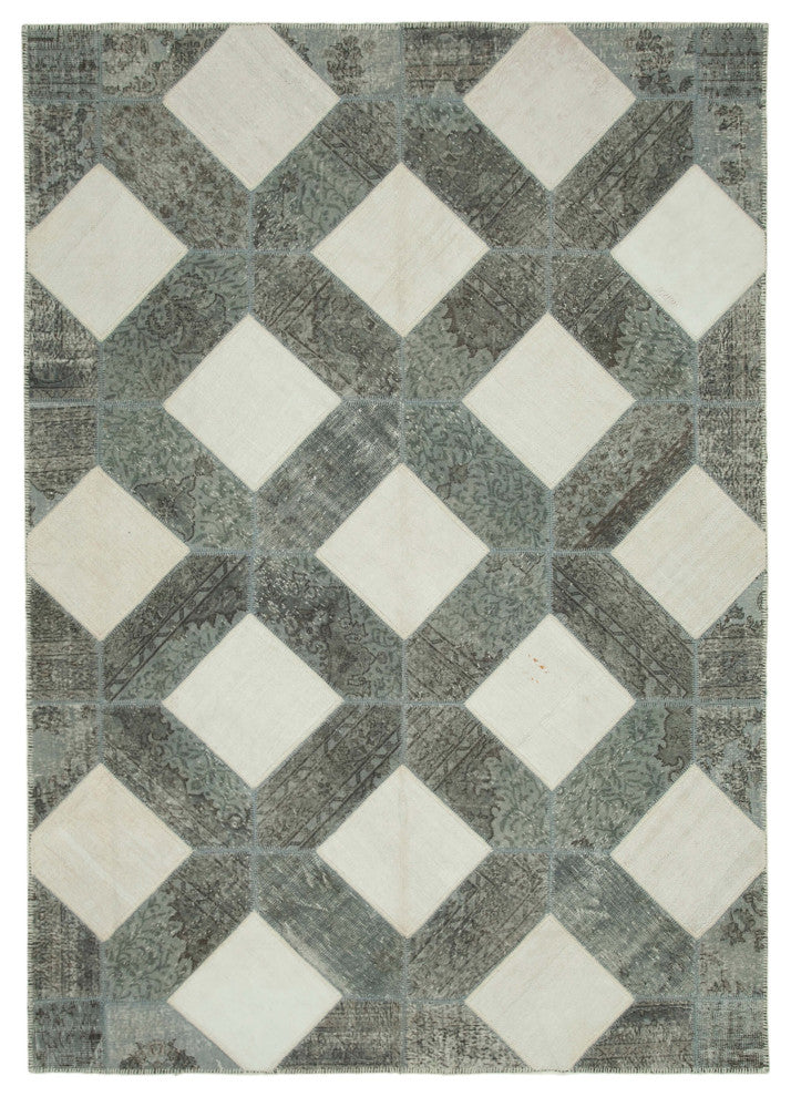 Rug N Carpet - Hand-Knotted Anatolian 8' 3" x 11' 7" Antique Patchwork Area Rug
