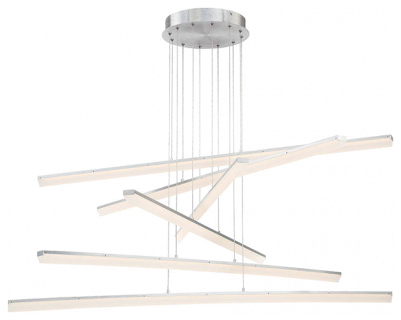 Stack 3 Light LED Linear Pendant 3000K, Brushed Aluminum, Brushed Aluminum, 6 Li